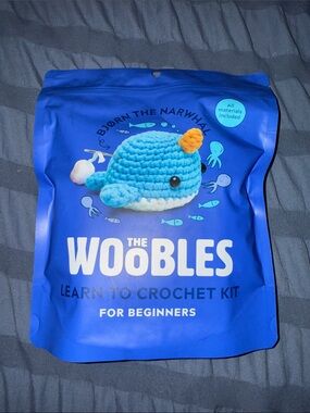 The Woobles 'Bjorn the Narwhal' Crochet Kit for beginners Blue NEW Sealed